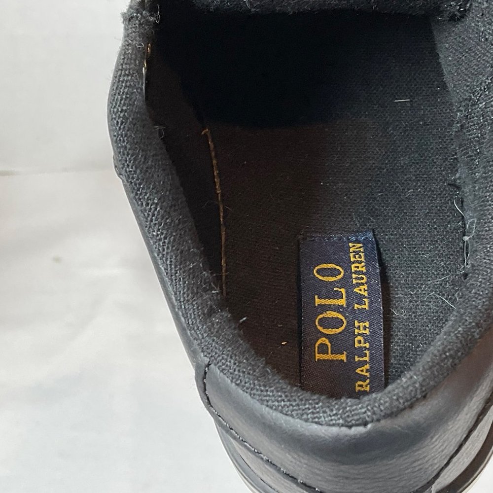 Polo Ralph Lauren Boys Toddler Hook and Loop Sneakers Shoes Size 7.0 All Black - Picture 6 of 6